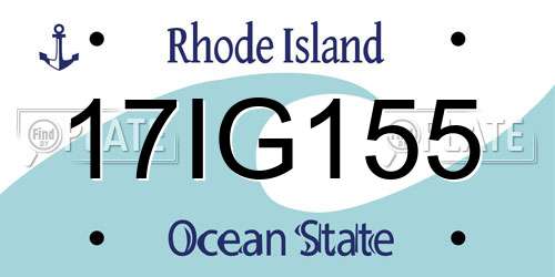 17IG155 Rhode Island License Plate