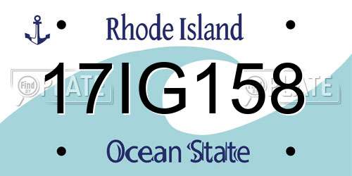 17IG158 Rhode Island License Plate