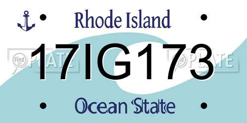 17IG173 Rhode Island License Plate