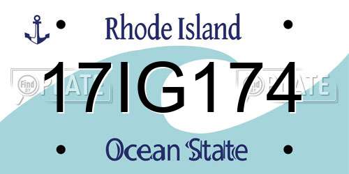 17IG174 Rhode Island License Plate