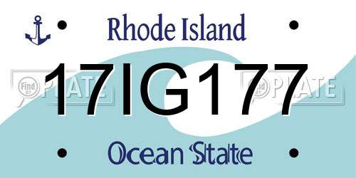 17IG177 Rhode Island License Plate