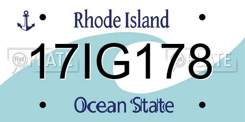 17IG178 Rhode Island License Plate