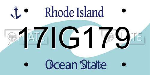 17IG179 Rhode Island License Plate