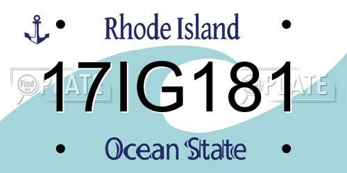17IG181 Rhode Island License Plate