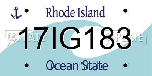 17IG183 Rhode Island License Plate