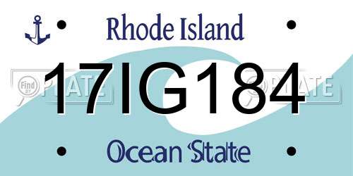 17IG184 Rhode Island License Plate