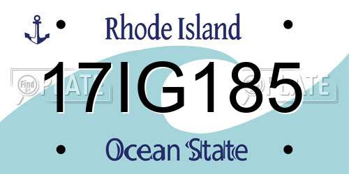 17IG185 Rhode Island License Plate