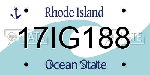17IG188 Rhode Island License Plate
