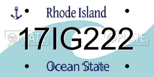 17IG222 Rhode Island License Plate