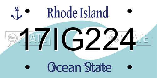 17IG224 Rhode Island License Plate