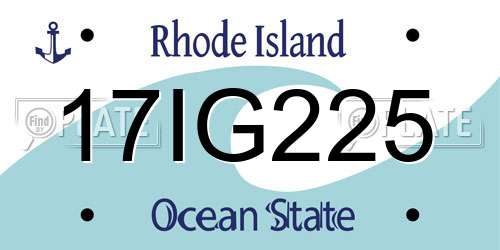 17IG225 Rhode Island License Plate