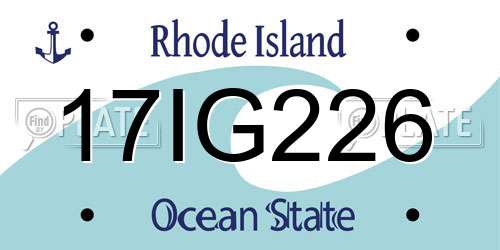 17IG226 Rhode Island License Plate