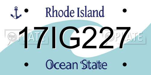 17IG227 Rhode Island License Plate