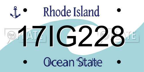 17IG228 Rhode Island License Plate
