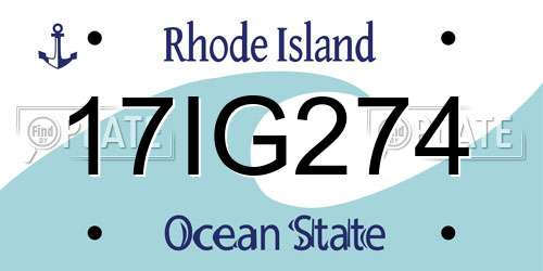 17IG274 Rhode Island License Plate
