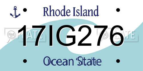 17IG276 Rhode Island License Plate