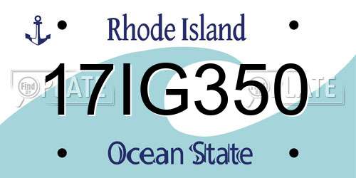 17IG350 Rhode Island License Plate