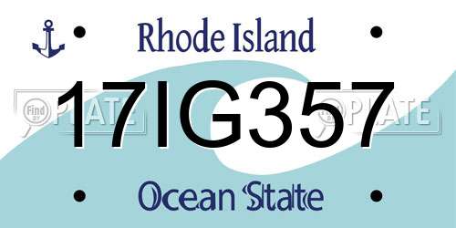 17IG357 Rhode Island License Plate