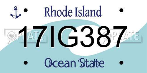 17IG387 Rhode Island License Plate