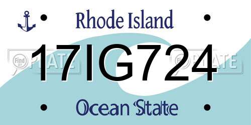 17IG724 Rhode Island License Plate