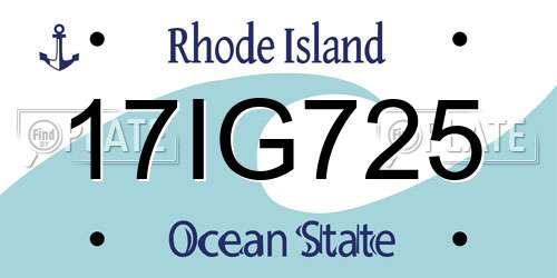 17IG725 Rhode Island License Plate