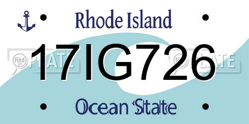 17IG726 Rhode Island License Plate