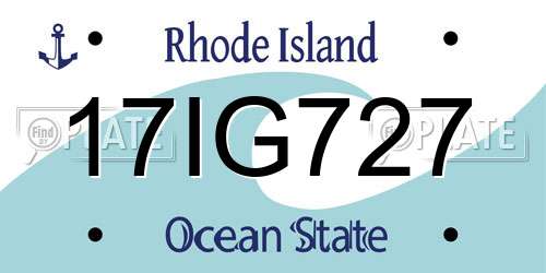 17IG727 Rhode Island License Plate