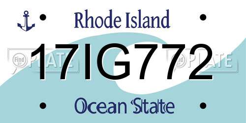 17IG772 Rhode Island License Plate