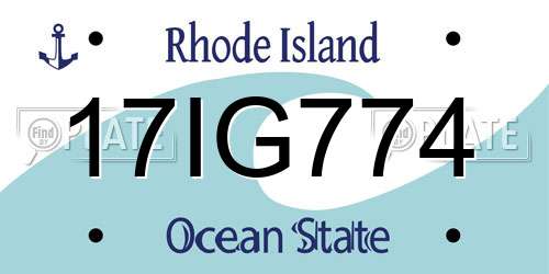 17IG774 Rhode Island License Plate