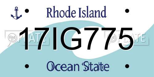 17IG775 Rhode Island License Plate