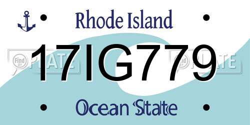 17IG779 Rhode Island License Plate
