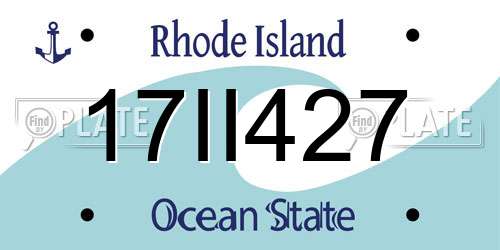 17II427 Rhode Island License Plate