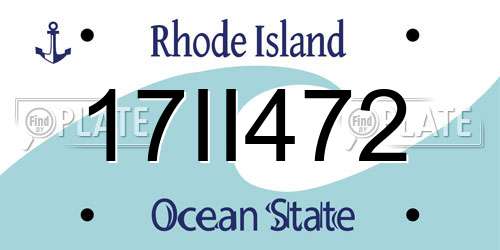17II472 Rhode Island License Plate