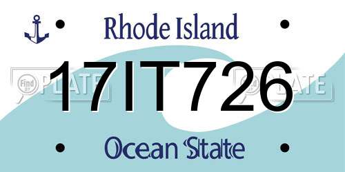 17IT726 Rhode Island License Plate