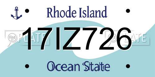 17IZ726 Rhode Island License Plate