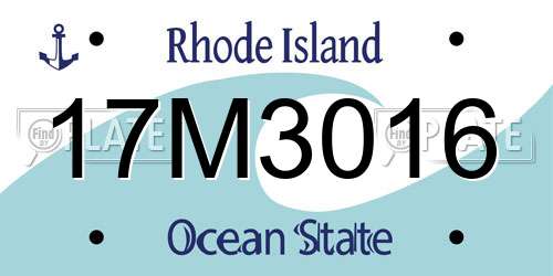 17M3016 Rhode Island License Plate