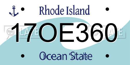 17OE360 Rhode Island License Plate