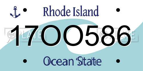 17OO586 Rhode Island License Plate