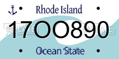 17OO890 Rhode Island License Plate