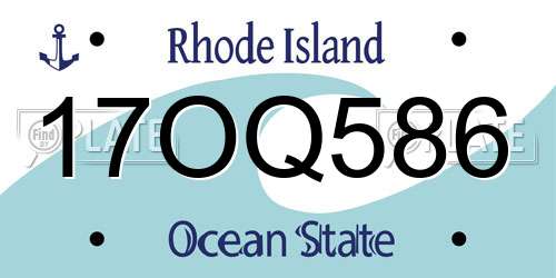 17OQ586 Rhode Island License Plate