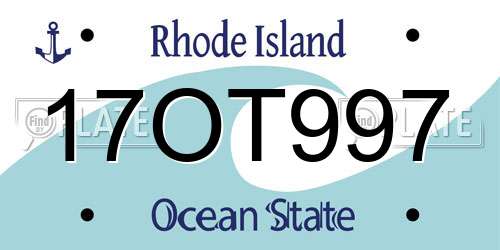 17OT997 Rhode Island License Plate