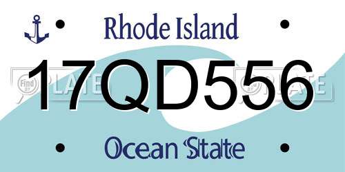 17QD556 Rhode Island License Plate