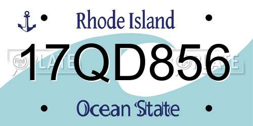 17QD856 Rhode Island License Plate