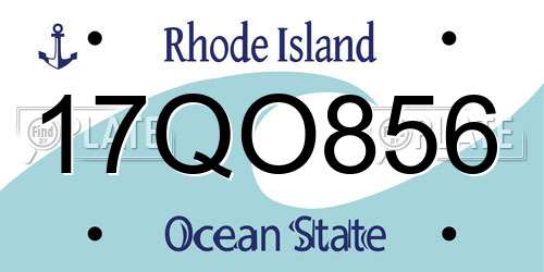 17QO856 Rhode Island License Plate