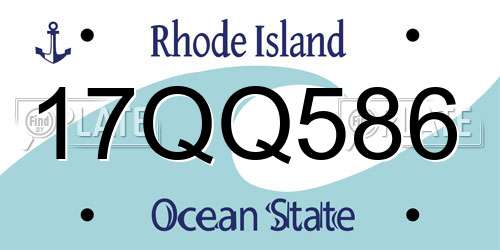17QQ586 Rhode Island License Plate
