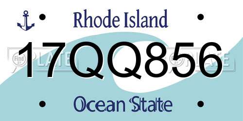 17QQ856 Rhode Island License Plate