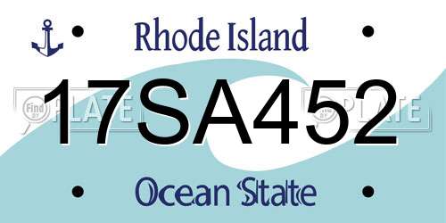 17SA452 Rhode Island License Plate