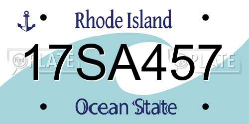 17SA457 Rhode Island License Plate