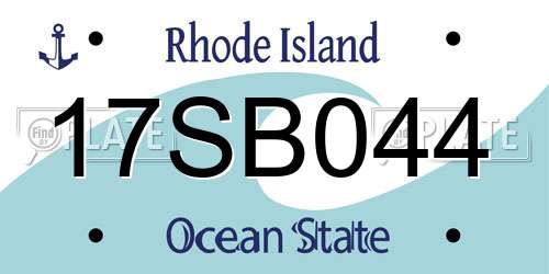 17SB044 Rhode Island License Plate