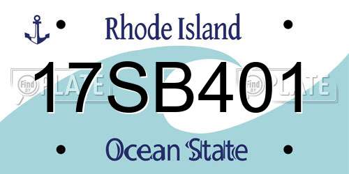 17SB401 Rhode Island License Plate